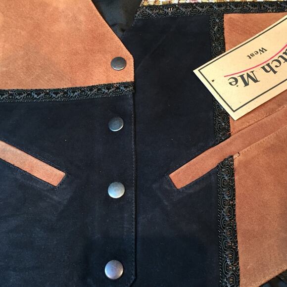 Katch Me BoHo Cowboy Retro NWT Suede Leather Western Ranch Rancher Vest S H - Picture 8 of 8